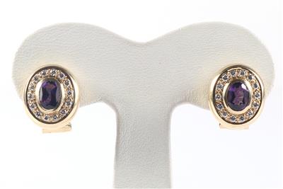 Amethyst Brillant Ohrclips - Jewellery and watches