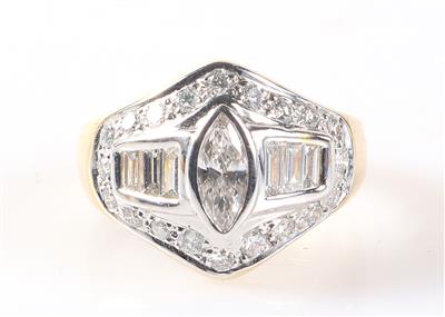 Diamant Brillant Damenring zus. ca. 1,30 ct - Jewellery and watches
