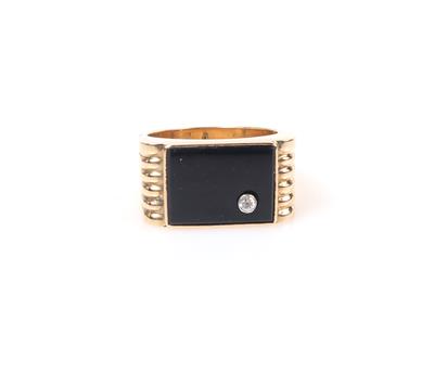 Diamant Onyx Ring - Schmuck und Uhren