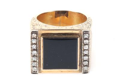 Onyx Diamant Herrenring - Jewellery and watches