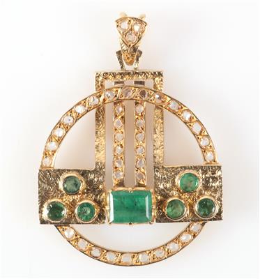 Diamant Smaragd Anhänger - Gioielli e orologi
