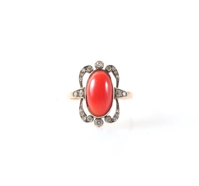 Brillant/Diamant Damenring Koralle - Jewellery and watches