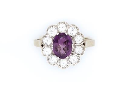 Amethyst Brillant Damenring - Schmuck und Uhren