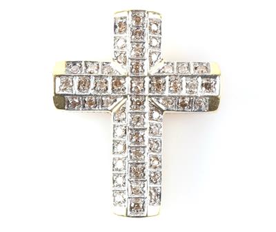 Diamantanhänger "Kreuz" zus. ca. 0,50 ct - Klenoty a náramkové