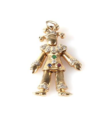 Diamant Farbstein Anhänger "Clown" - Jewellery and watches