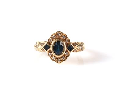 Saphir Diamant Damenring - Schmuck und Uhren