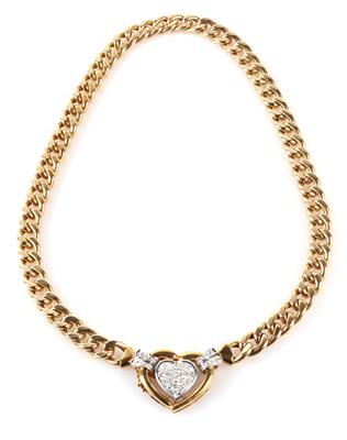 Brillant Collier "Herz" zus. ca. 0,60 ct - Jewellery and watches