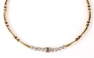 Brillant Diamantcollier zus. ca. 1,10 ct - Gioielli e orologi