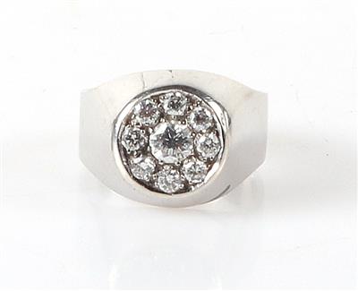 Brillantring zus. ca. 0,90 ct - Klenoty a náramkové