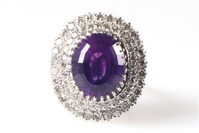 Amethyst Brillant Damenring - Schmuck und Uhren