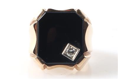 Onyx Brillant Herrenring - Jewellery and watches