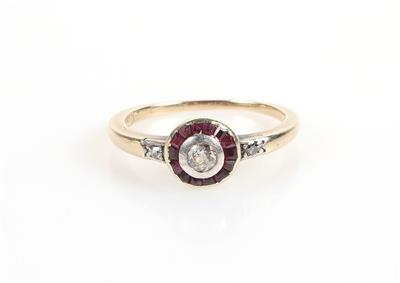 Brillant/Diamant Rubin Damenring - Schmuck und Uhren