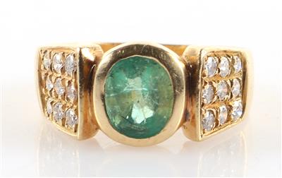 Smaragd Brillant Ring - Klenoty a Hodinky