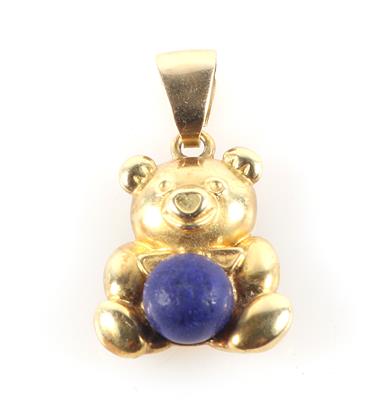 Anhänger "Teddybär" behandelter Lapis Lazuli - Jewellery and watches