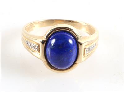 (Beh.) Lapis Lazuli Diamant Damenring - Jewellery and watches