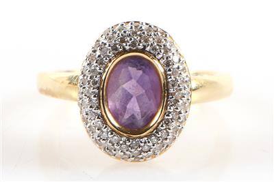 Amethyst Brillant Damenring - Schmuck und Uhren