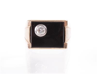 Brillant Onyx Herrenring - Schmuck und Uhren