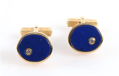 (Beh.) Lapis Lazuli Brillant Manschettenknöpfe - Jewellery and watches