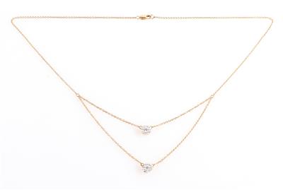 Brillantcollier zus. ca. 0,40 ct - Klenoty a Hodinky