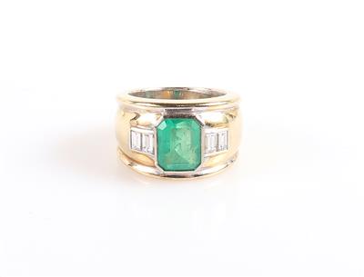 Smaragd Diamantring zus. ca. 2,40 ct - Weihnachtsauktion Schmuck und Uhren