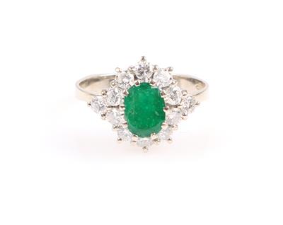Smaragd Brillant Damenring - Klenoty a Hodinky