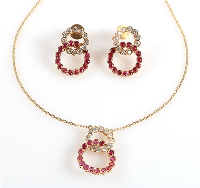 Rubin Brillant Damenschmuckgarnitur (3) - Jewellery and watches