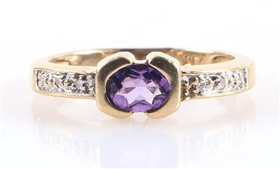 Amethyst Brillantring - Klenoty a Hodinky