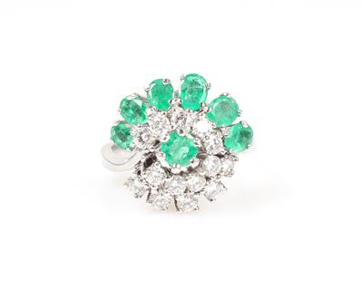 Smaragd Brillant Damenring - Gioielli e orologi