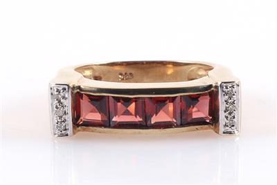 Granat Diamantdamenring - Jewellery and watches