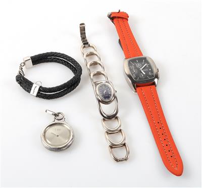 2 Armbanduhren/1 Taschenuhr/ 1 Lederarmband - Gioielli e orologi