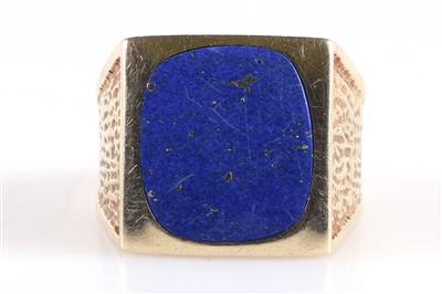 Behandelter Lapis Lazuli Herrenring - Schmuck und Uhren