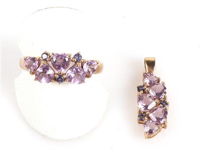 Amethyst Damenschmuckgarnitur"Herzen" - Schmuck und Uhren