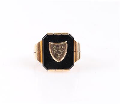 Onyx Ring "SCF" - Jewellery and watches