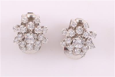 Brillantohrclips zus. ca. 2,20 ct - Jewellery and watches