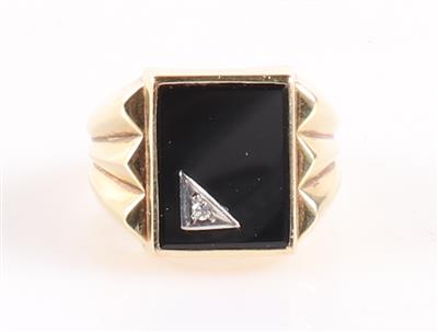 Diamant Onyx Herrenring - Klenoty a Hodinky