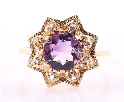 Amethyst Damenring "Stern" - Klenoty a Hodinky