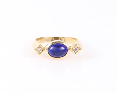 Behandelter Lapis Lazuli Brillant Damenring - Klenoty a Hodinky