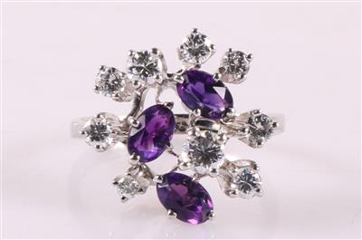 Brillant Amethyst Damenring - Klenoty a Hodinky