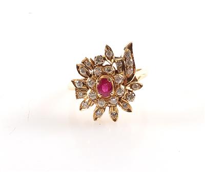 Brillant Rubinring "Blume" - Jewellery and watches