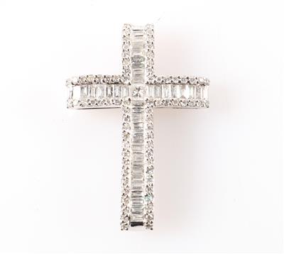 Brillant Diamant Kreuzanhänger zus. 1,20 ct - Gioielli e orologi