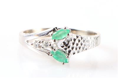 Smaragd Diamant Damenring - Klenoty a Hodinky