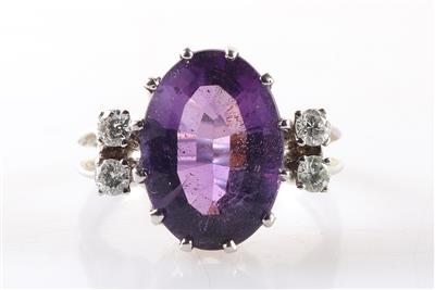 Amethyst Brillant Damenring - Schmuck und Uhren