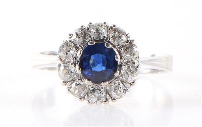 Diamant Saphirring zus. ca. 0,60 ct - Gioielli e orologi