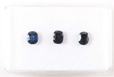 3 lose Saphire zus. 3,74 ct - Klenoty a Hodinky