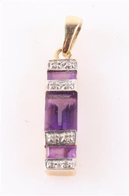 Diamant Amethyst Anhänger - Klenoty a Hodinky