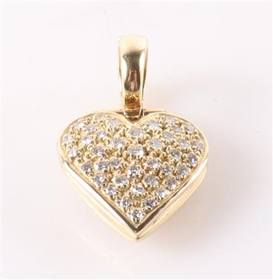 Diamant Herzanhänger zus. ca. 0,60 ct - Gioielli e orologi