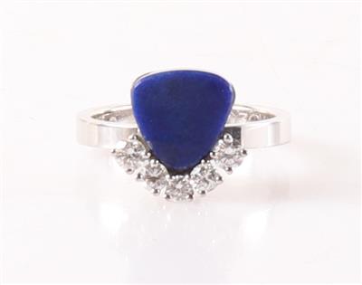 Lapis Lazuli (behandelt) Brillant Damenring - Klenoty a Hodinky