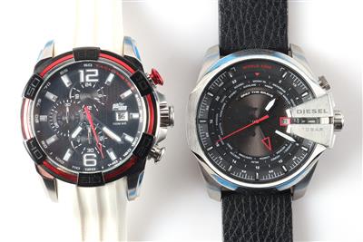 2 Armbanduhren "Diesel" und "Pit Lane" - Schmuck und Uhren