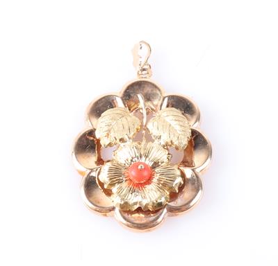 Anhänger "Blume" mit Koralle - Jewellery and watches