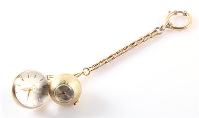 2 Kugeluhren Anhänger (Jean Perret/Titus Watch) - Jewellery and watches